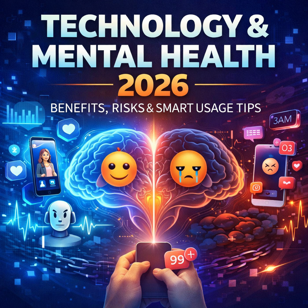 Technology and Mental Health 2026: Benefits, Risks & Smart Usage Tips